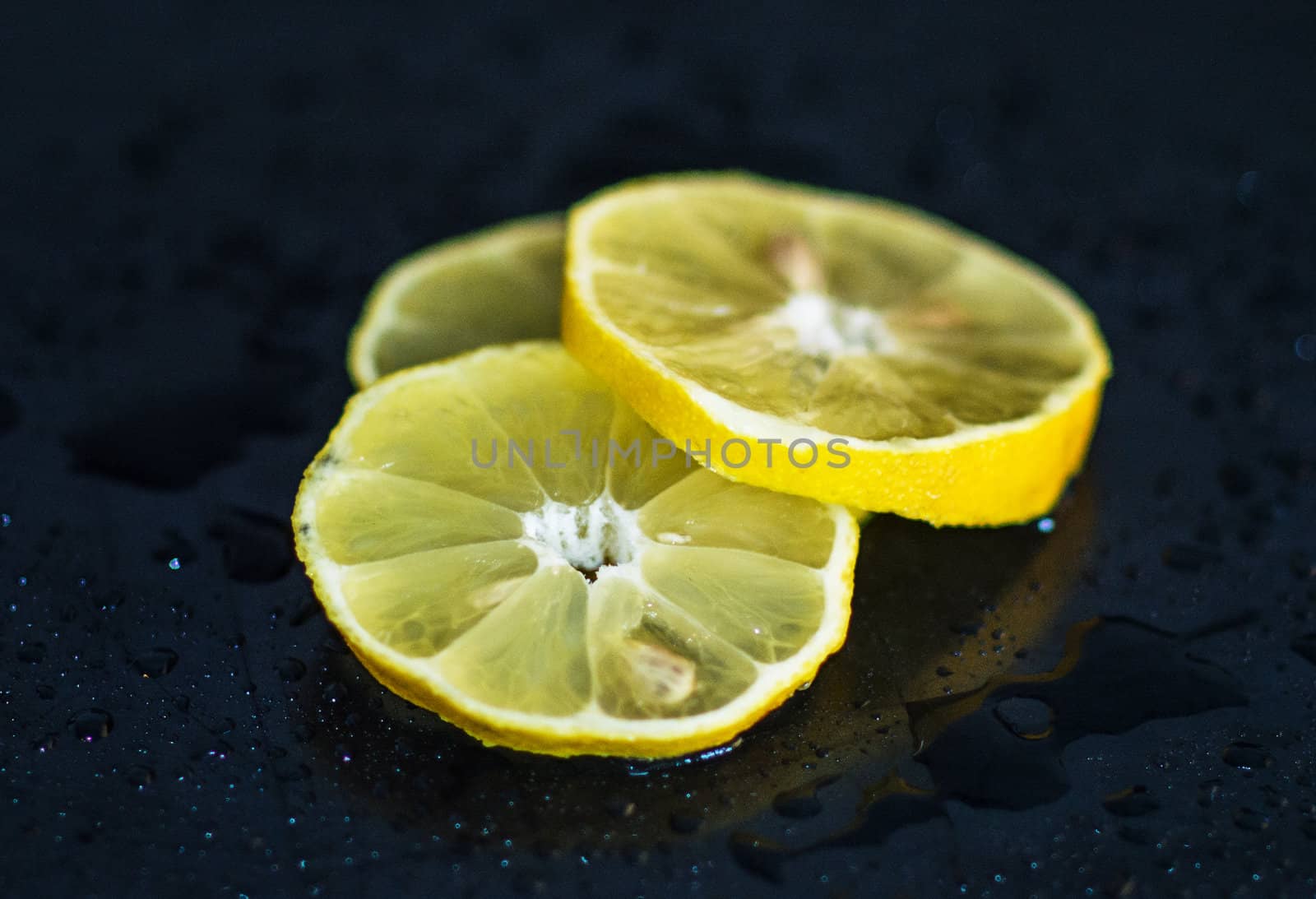 really yellow slices of lemon