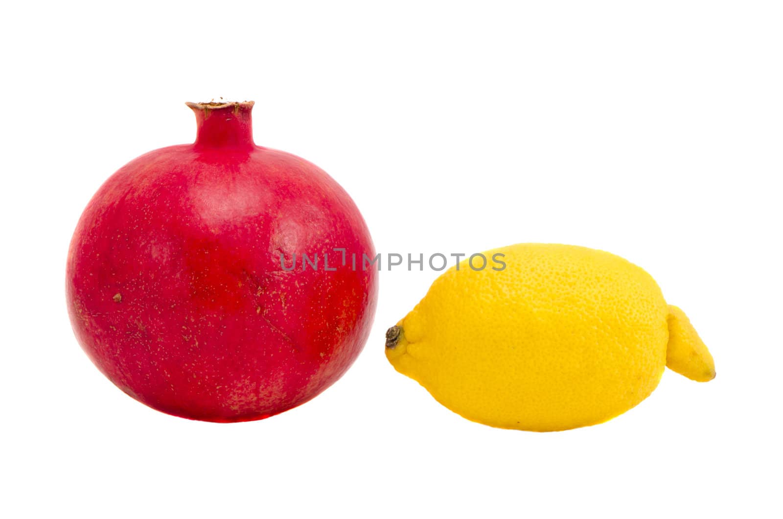 Grapefruit and lemon healthy natural fruit isolated on a white background