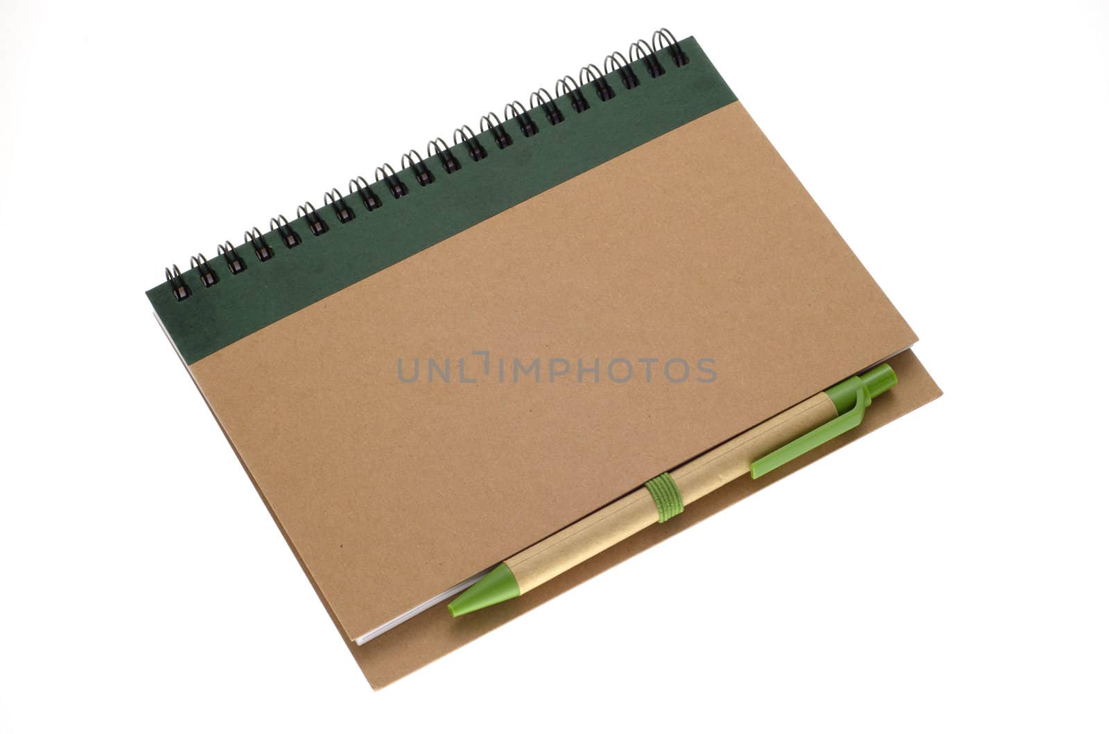 Recycle paper notebook and pen isolated by nuttakit