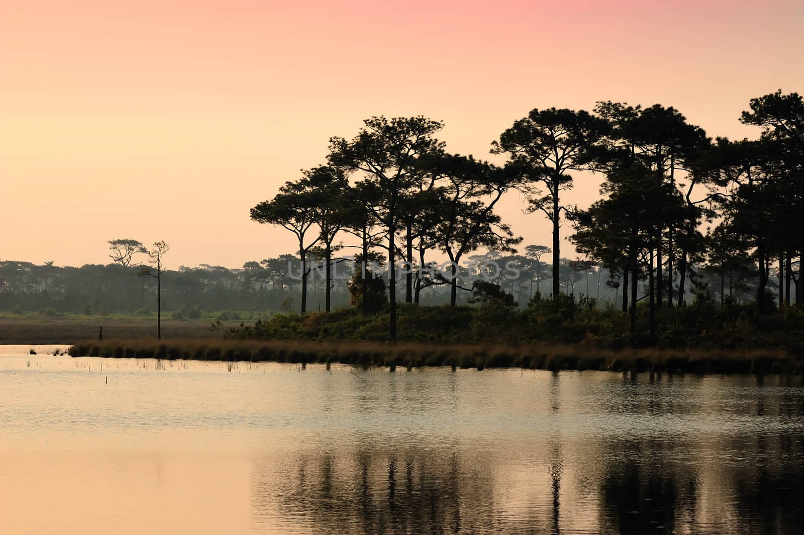 Sunrise in the early autumn morning in the village