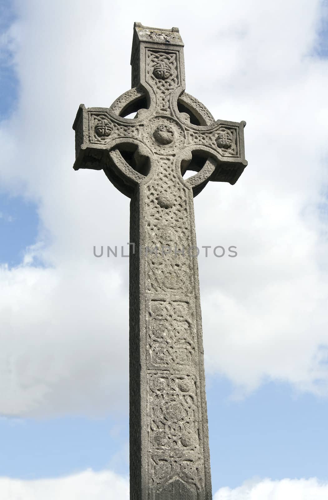 Christian Celtic cross at the graveyard of the Cathedral of Chelmsford, England.