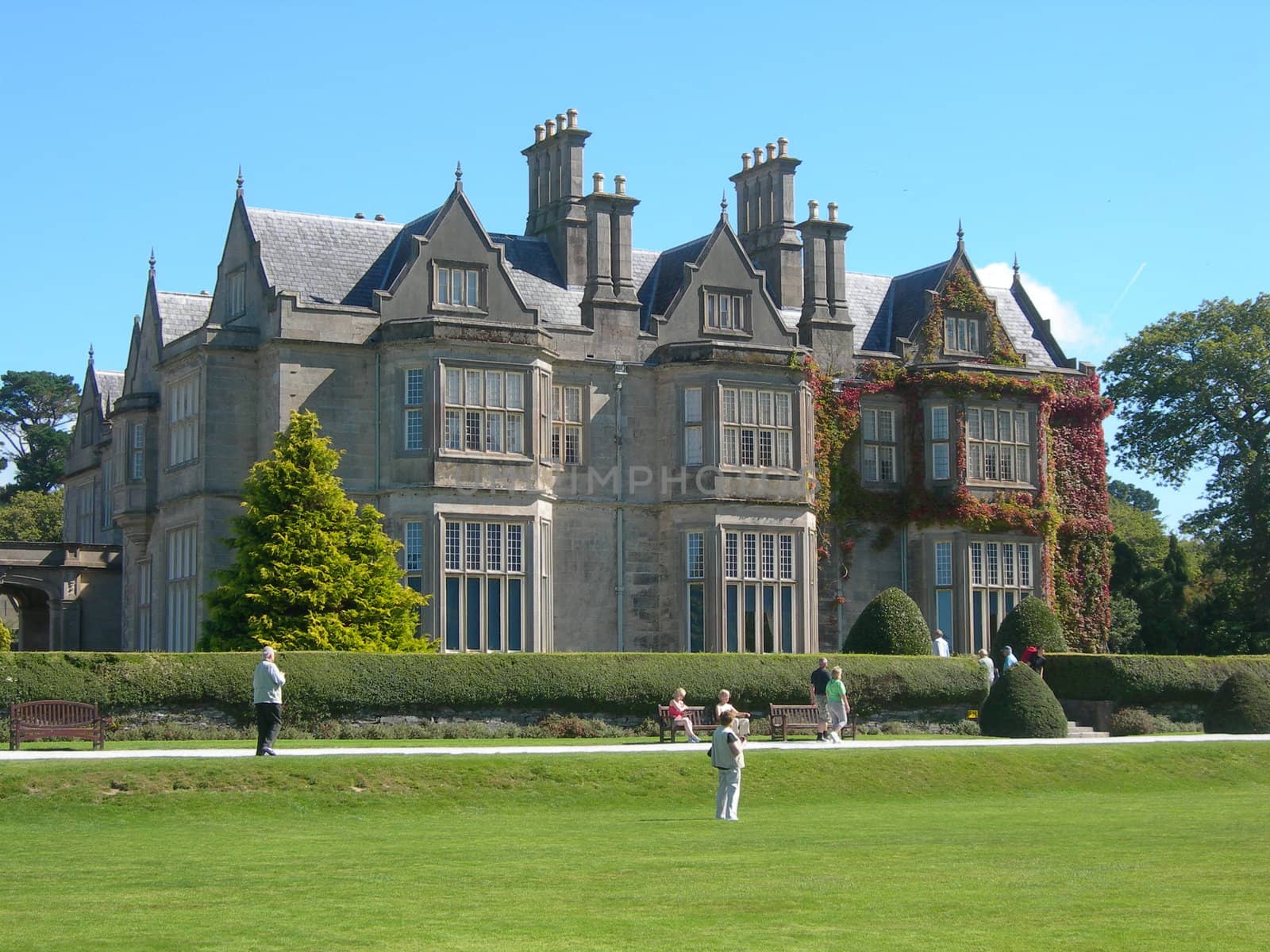 Muckross House, Victorian mansion, in Killarney, County Kerry, Ireland. Building commenced in 1839 and was completed in 1843. It is amongst one of the most visited tourist attractions in Ireland. Muckross House belongs to the Nation since 1932 and was opened to the public in the mid 1960s.