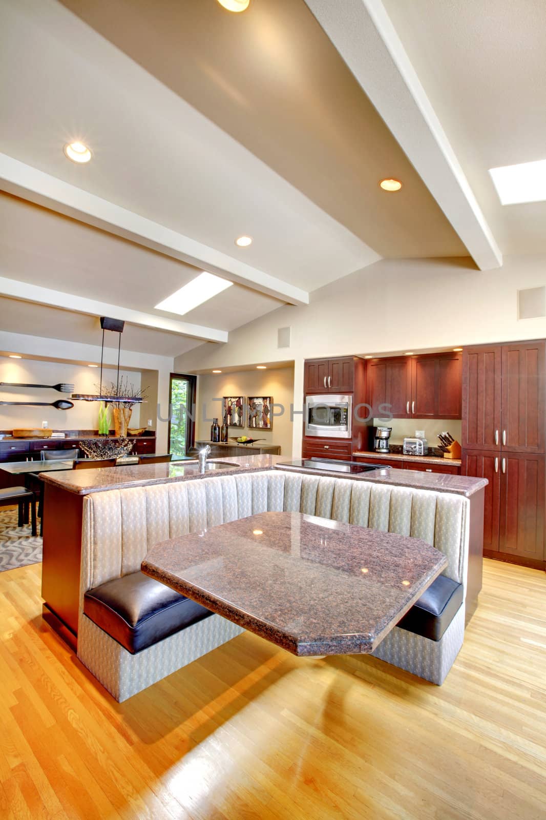 Luxury mahogany Kitchen with modern custom furniture design.