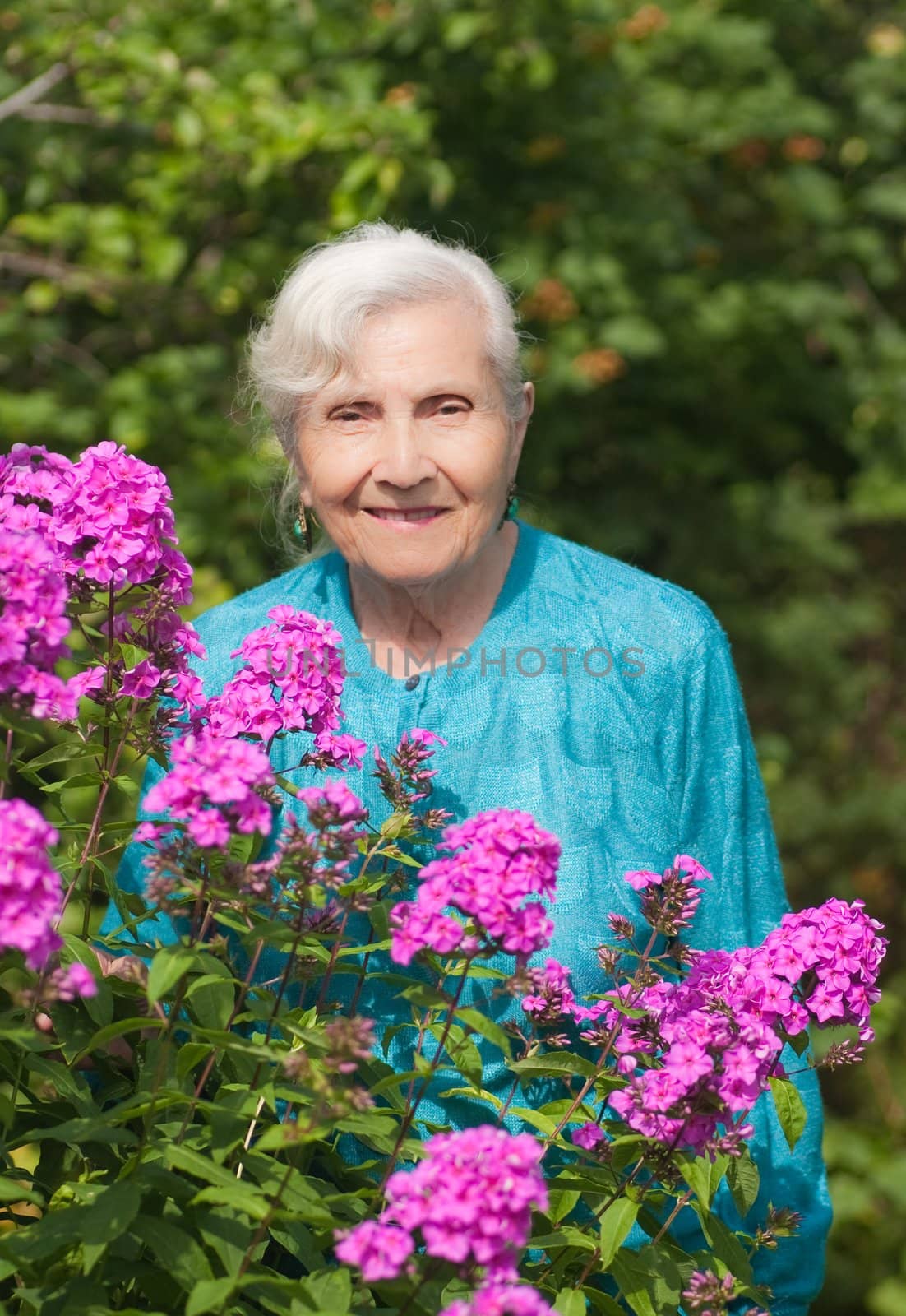 Woman with flowers