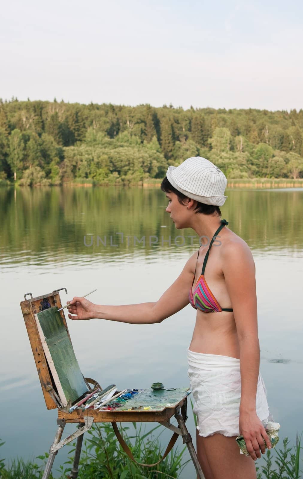 Painter-girl en plein air