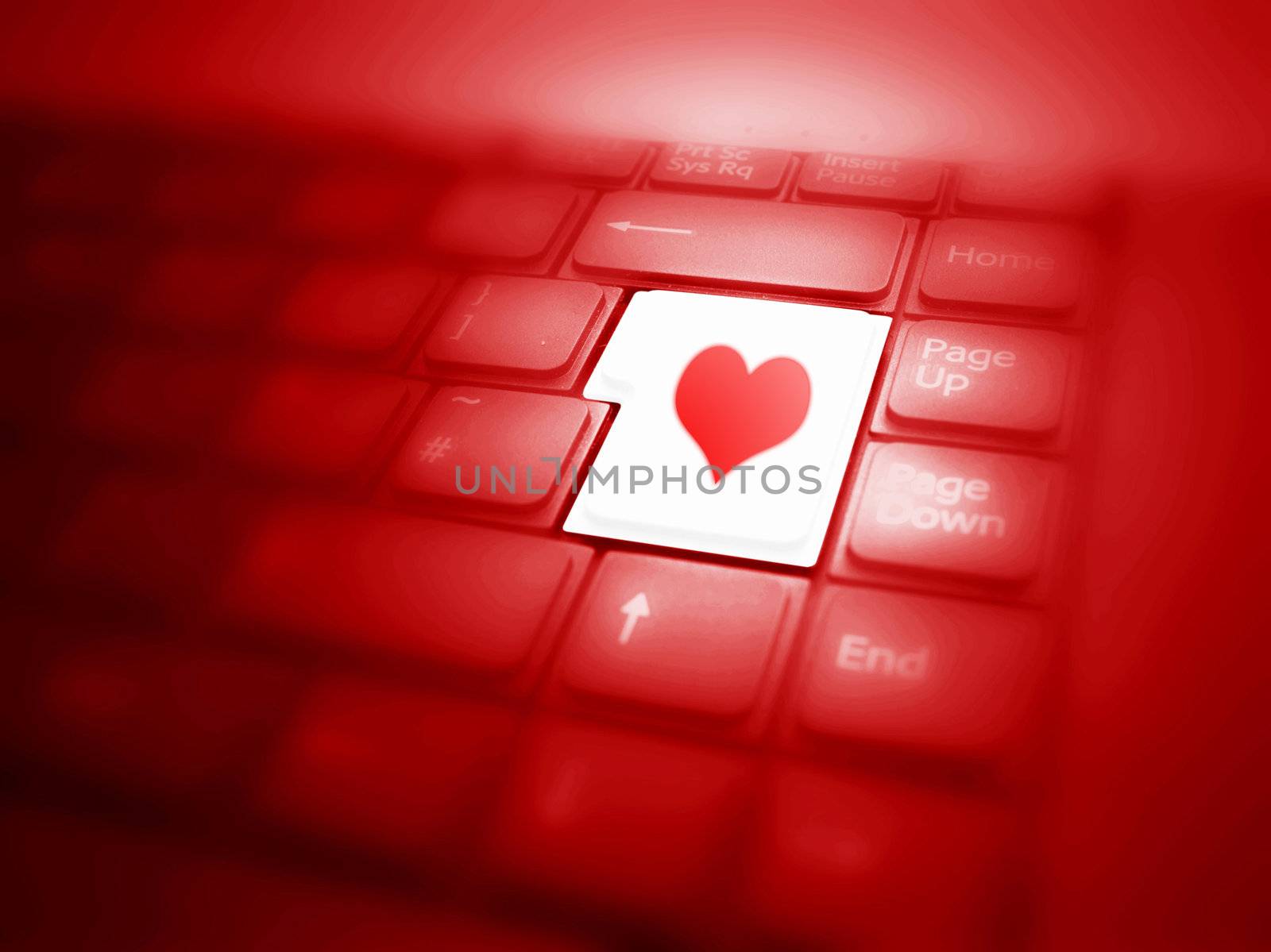 Love button on keyboard by photocreo