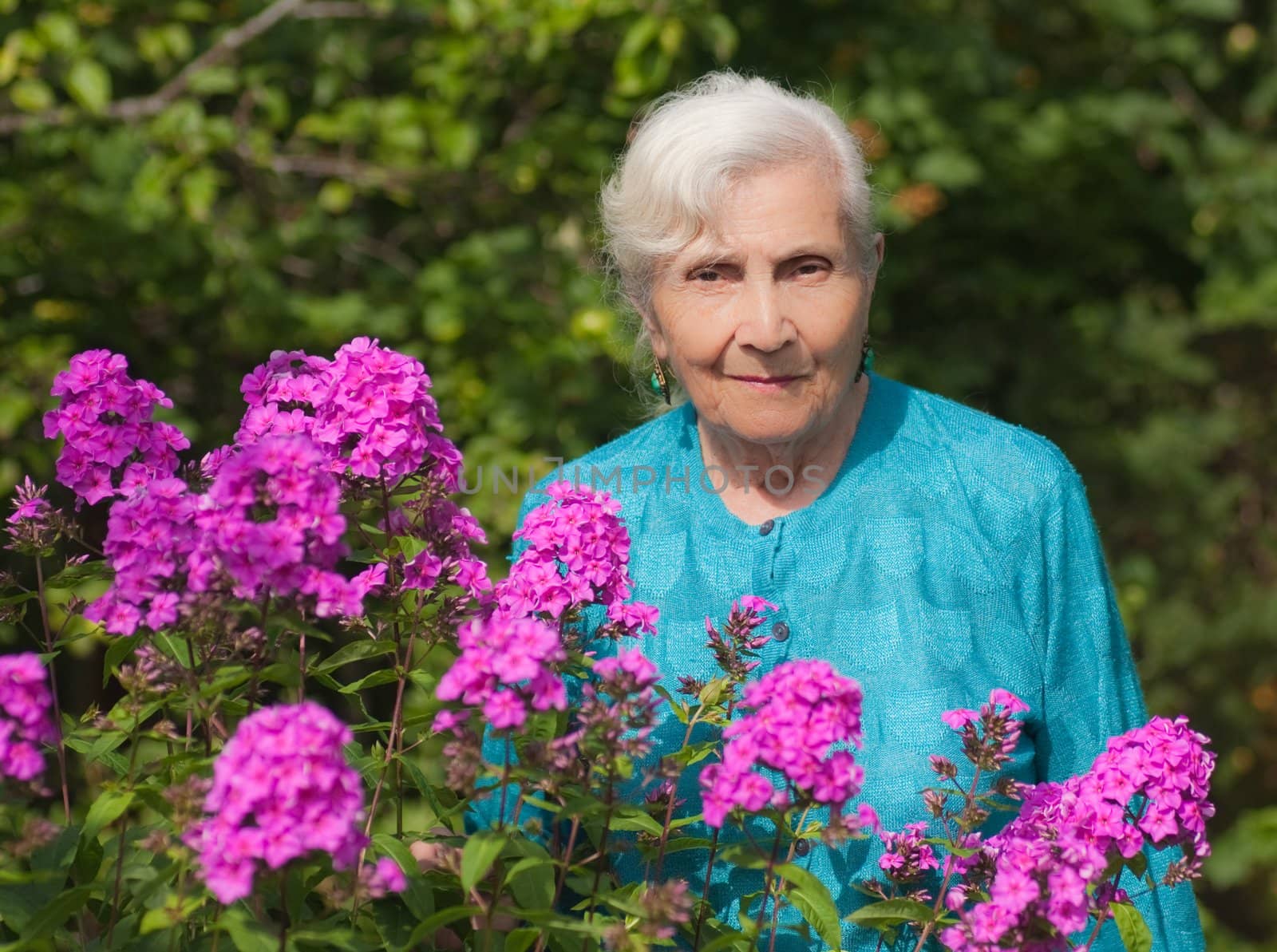 Woman with flowers