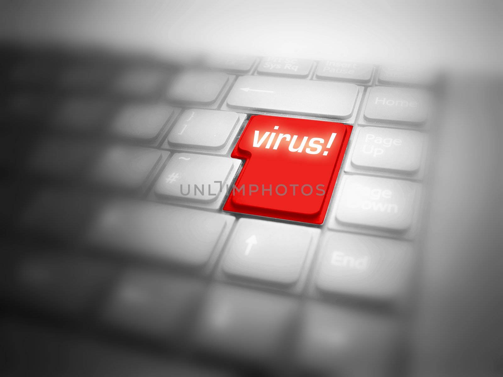 Big red VIRUS! button by photocreo