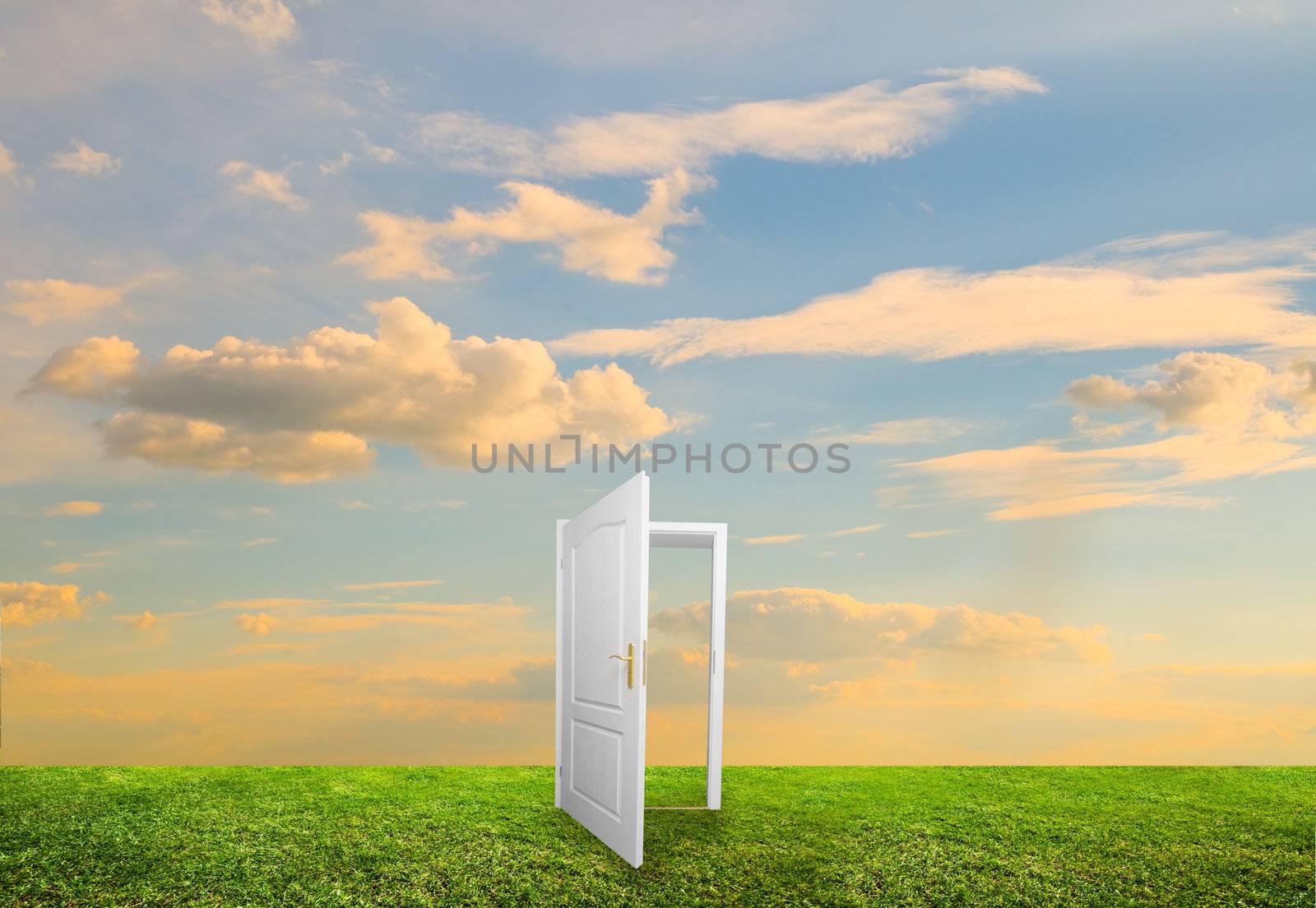 Open door to new life by photocreo