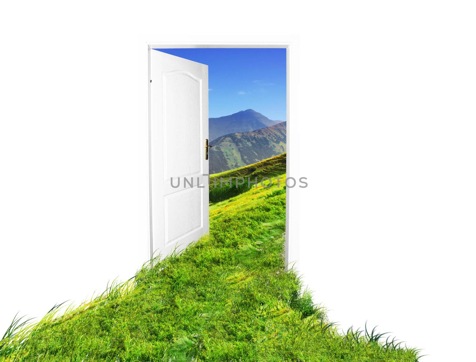 Door to new world. Easy editable image. See also different version.