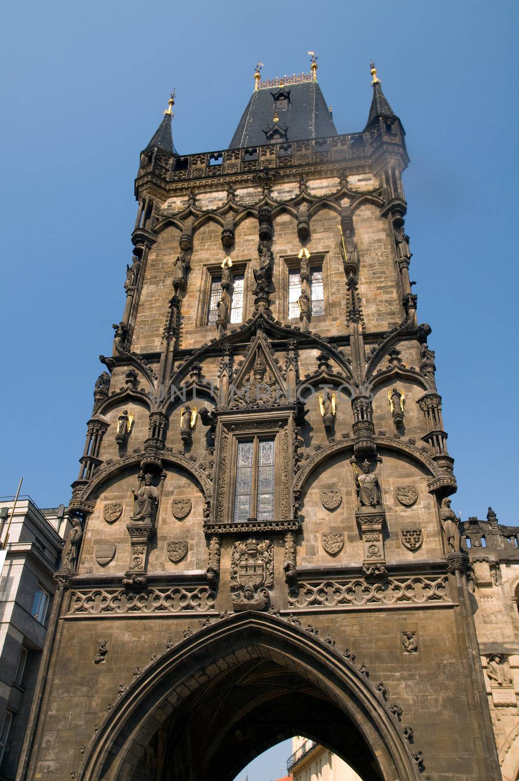 Prague. Powder gate - Prasna Brana next to Municipal house