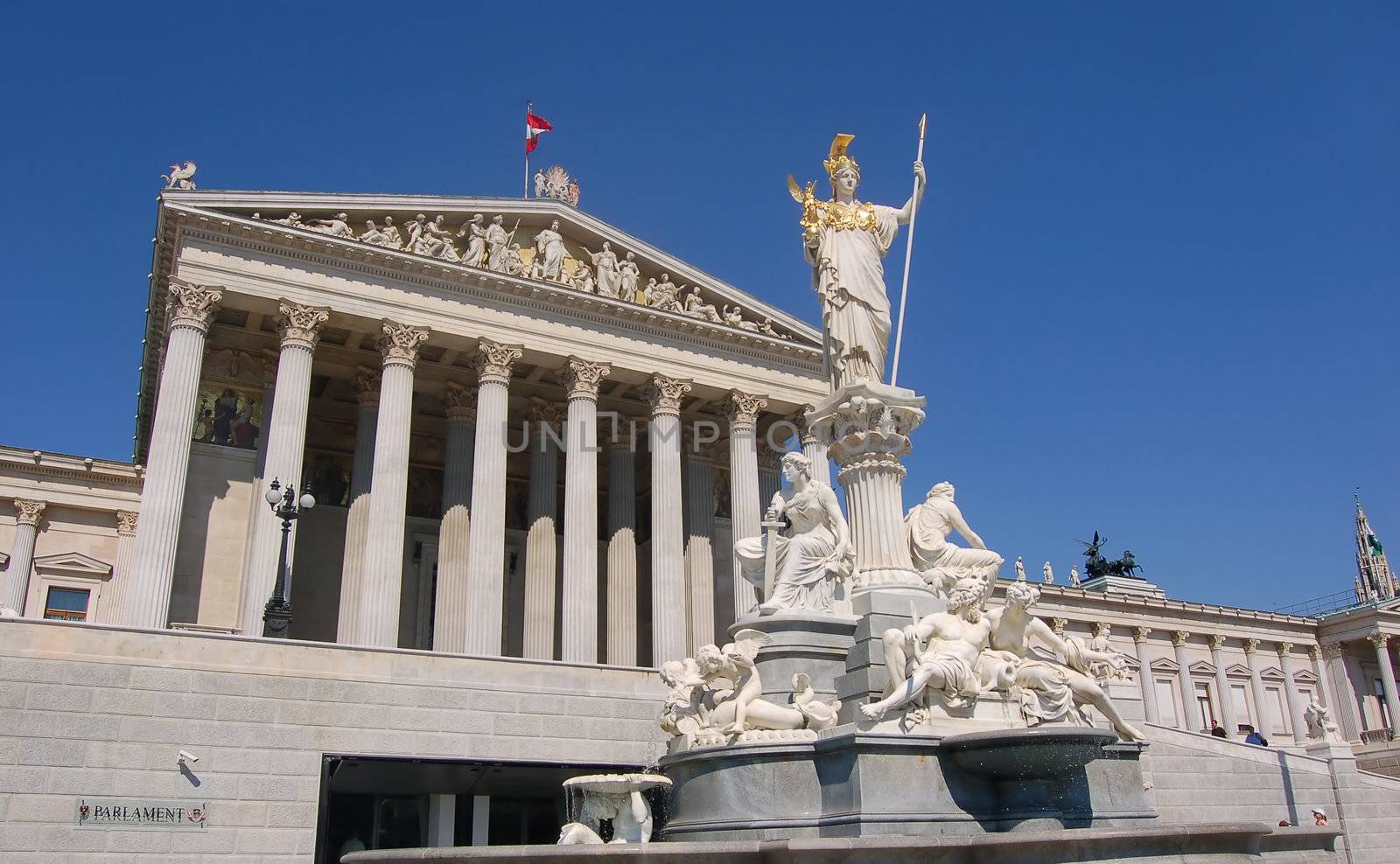 Austrian Parliament Building in Vienna by photocreo