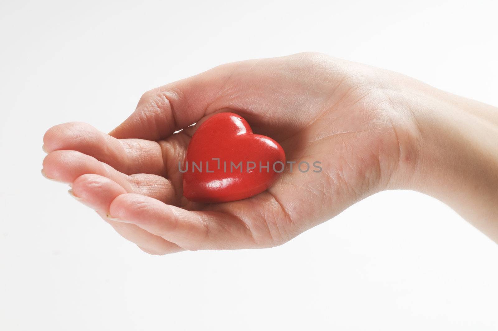 Heart in hand conceptual image. Love, care, health themes.