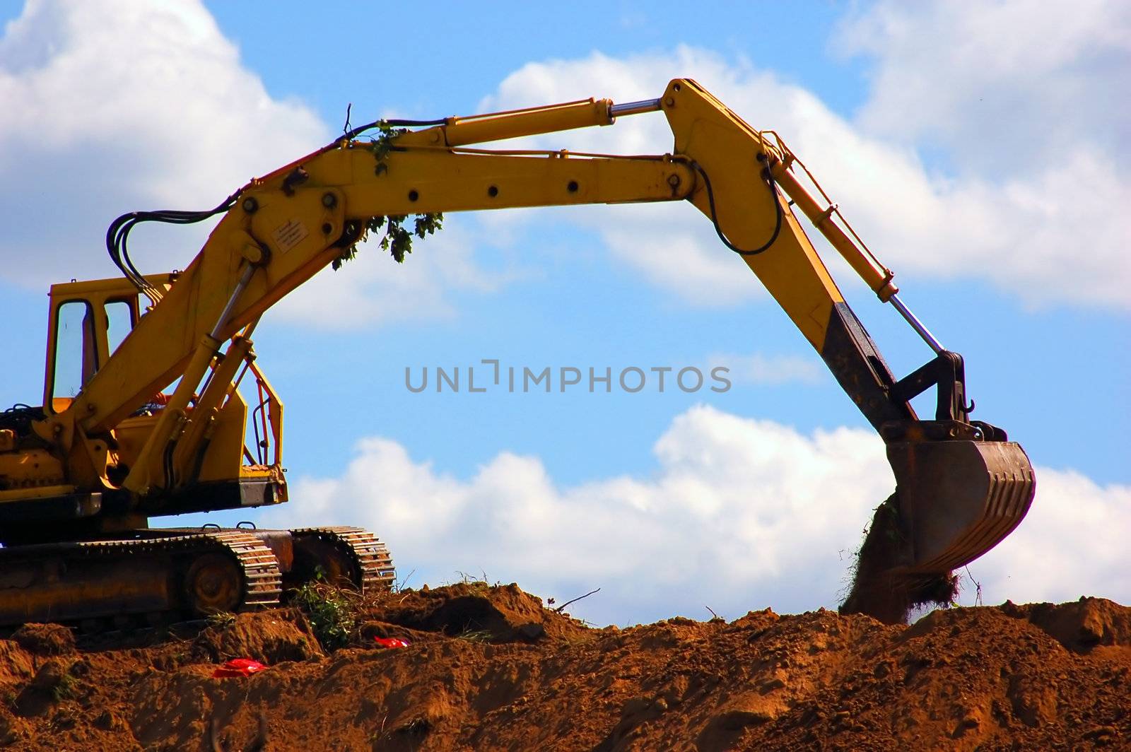 Large excavator during work