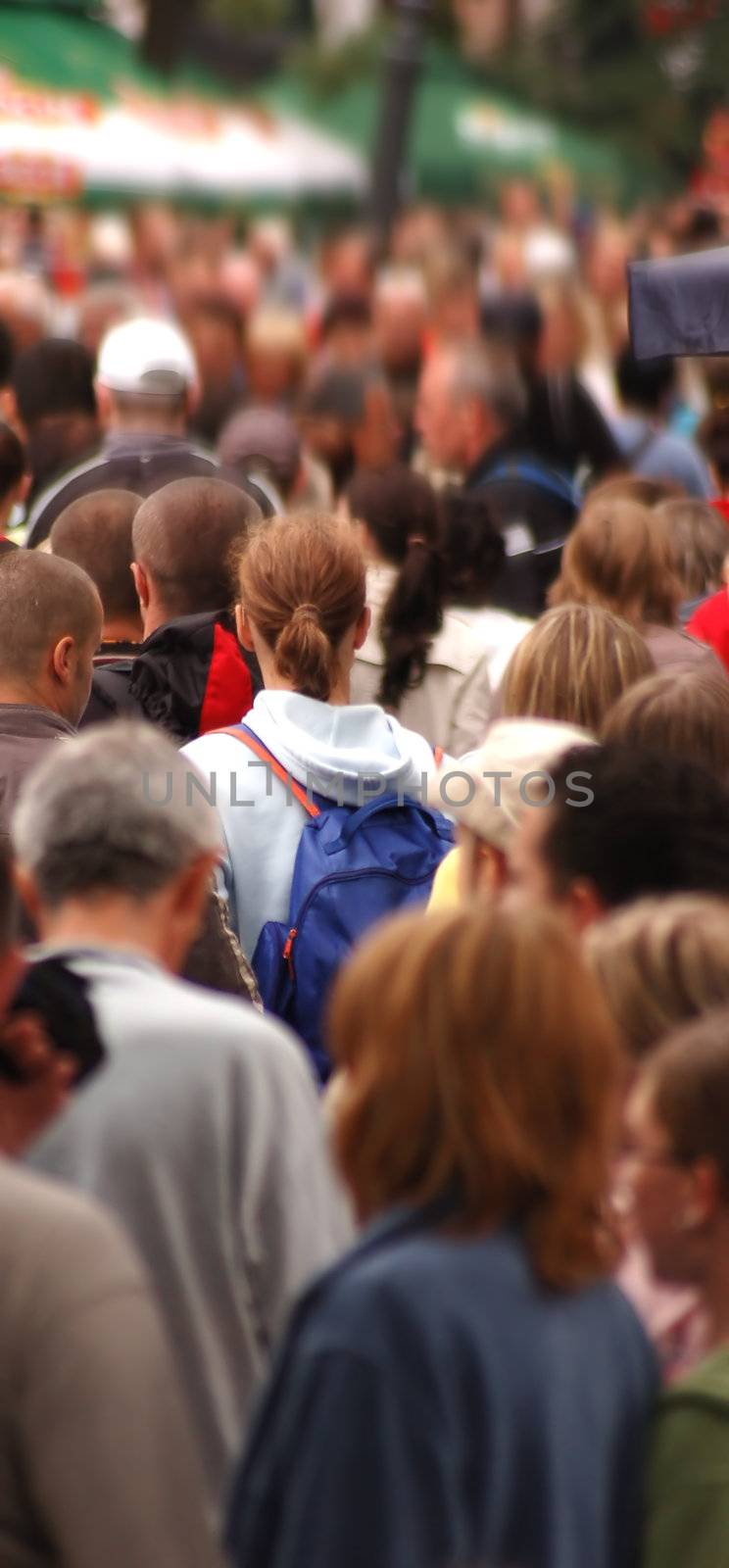 Street crowd in motion