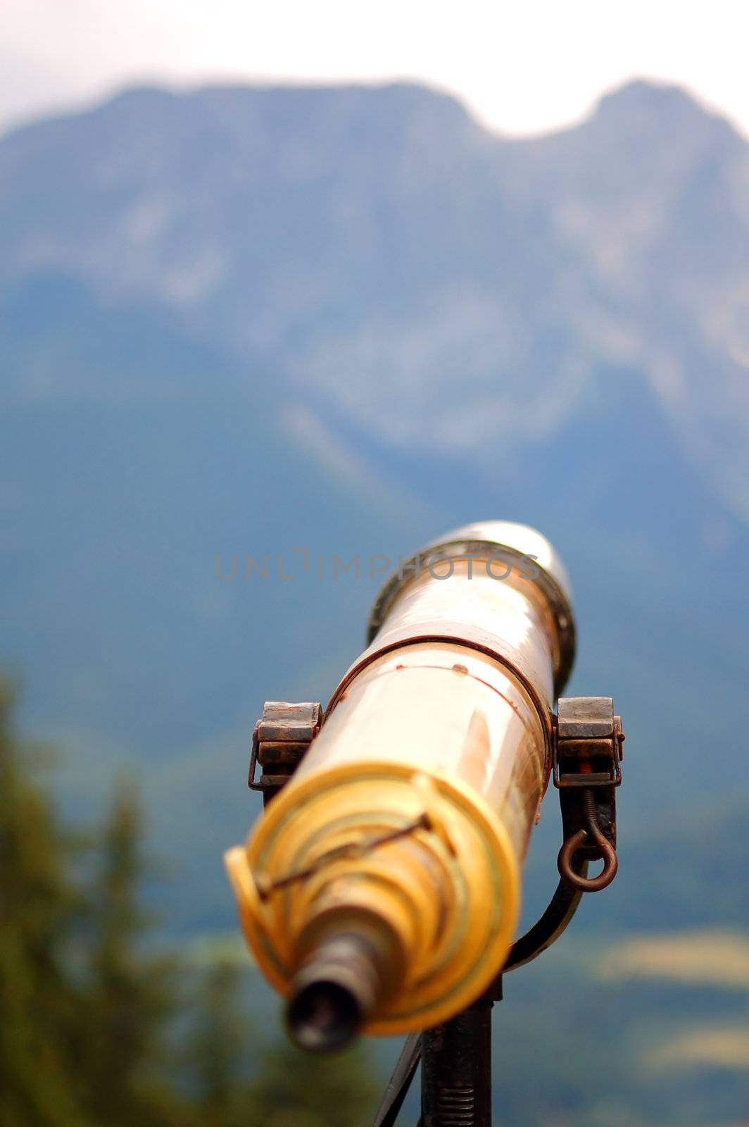 Tatra Mountains observation by telescope (Giewont peak)