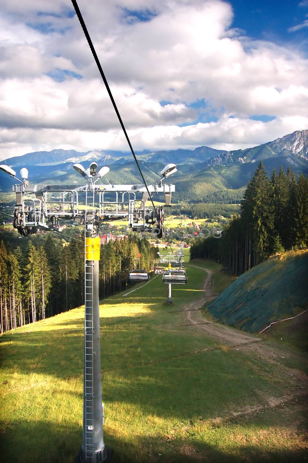 A chair-lift in Tatra Mountains