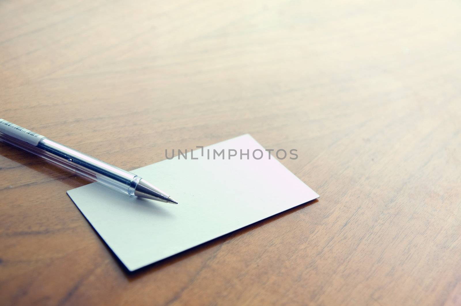 Pencil and empty business card business background
