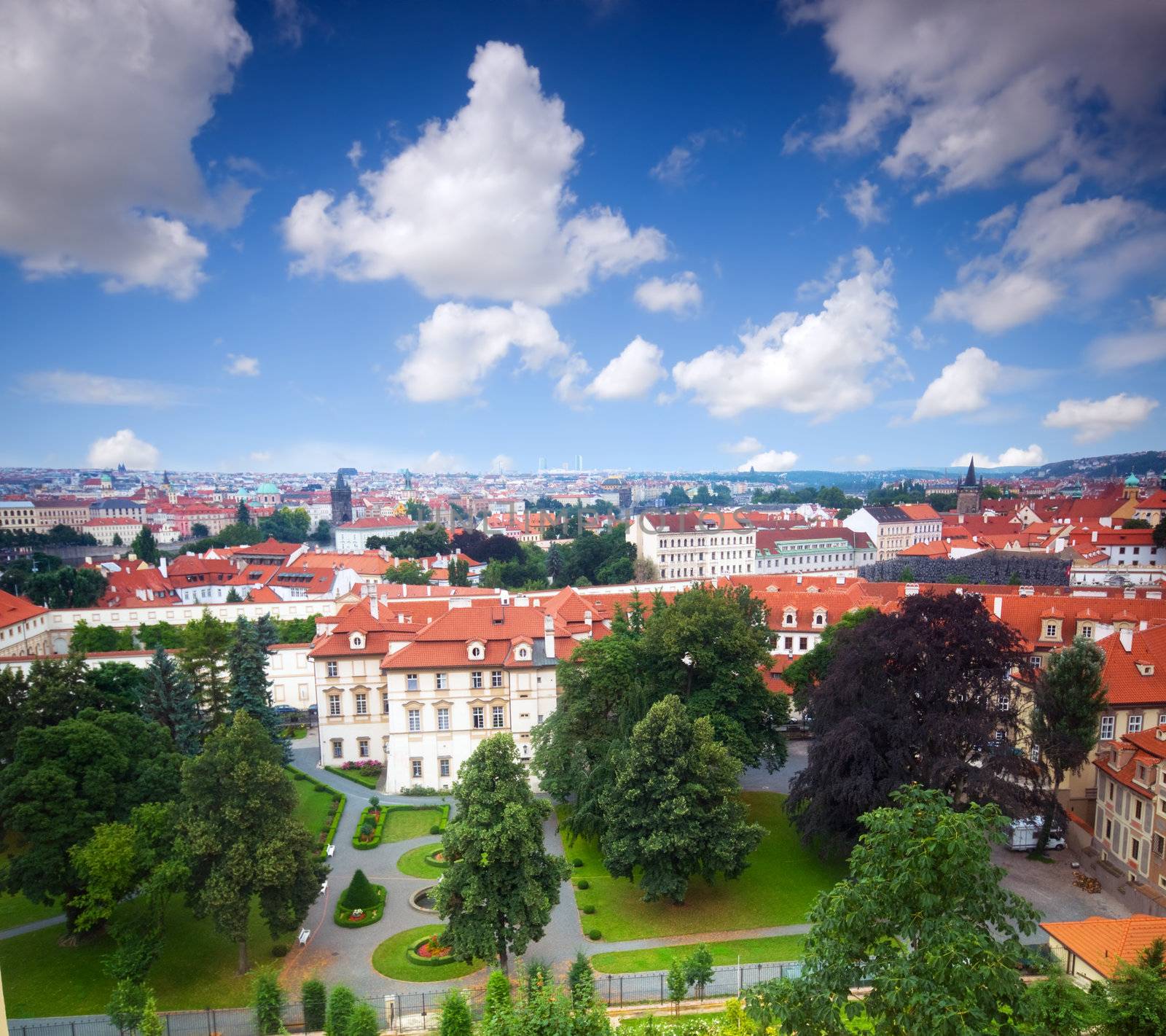 Colorful Prague. View from Hradcany