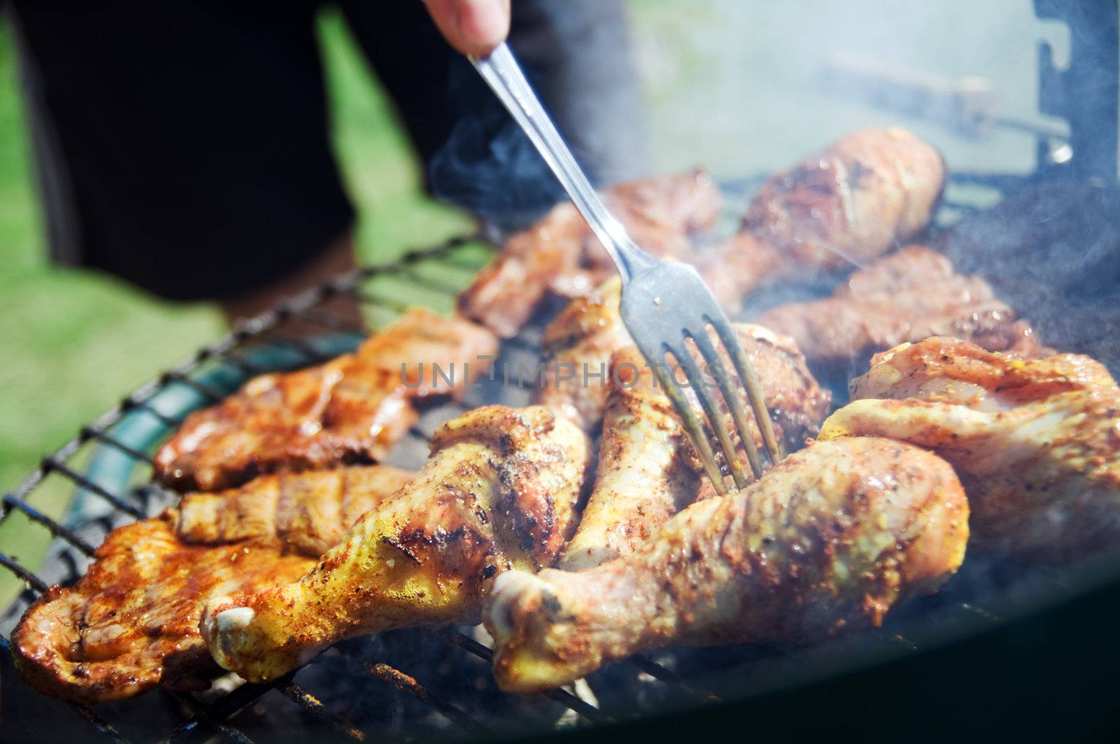 Cooking on the barbecue grill