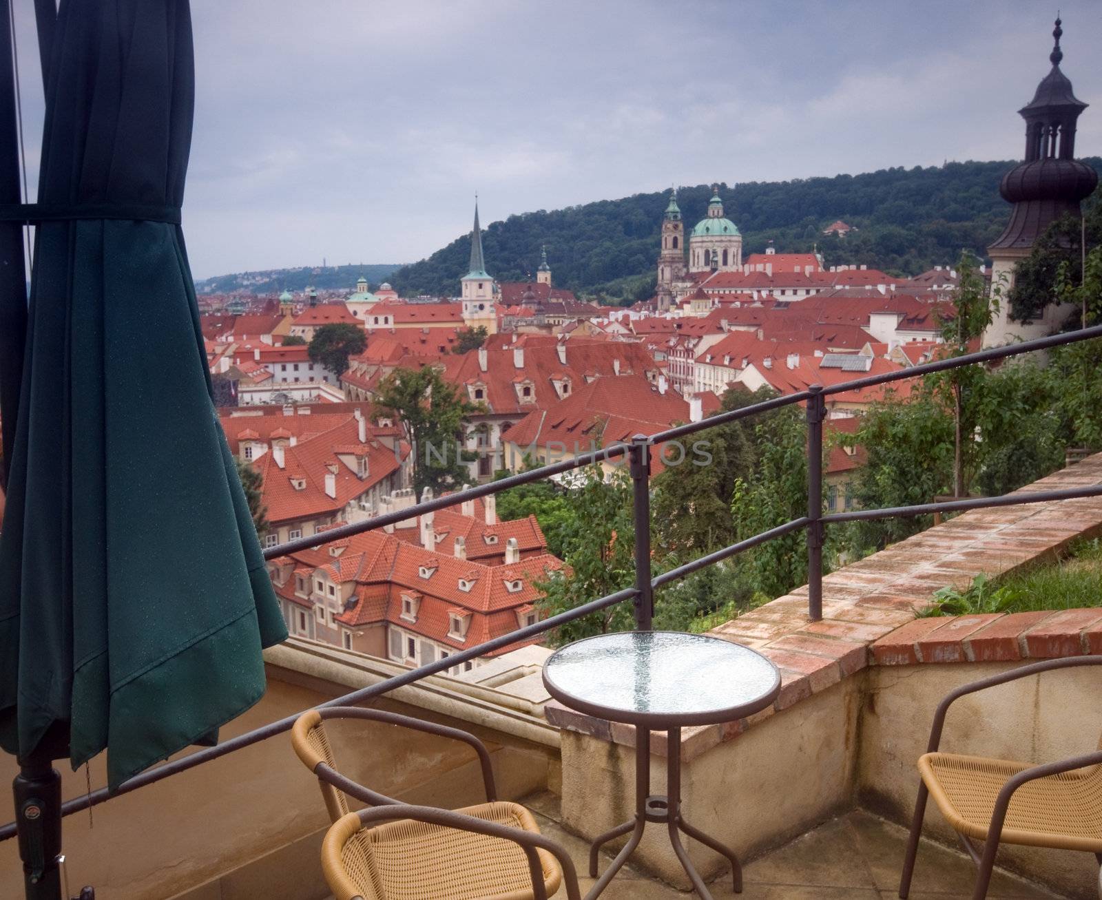 Architecture in Prague, Mala Strana. View from Hradcany.