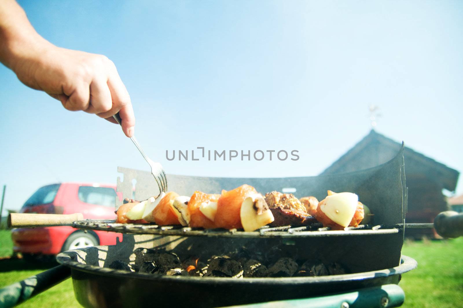 Cooking on the barbecue grill