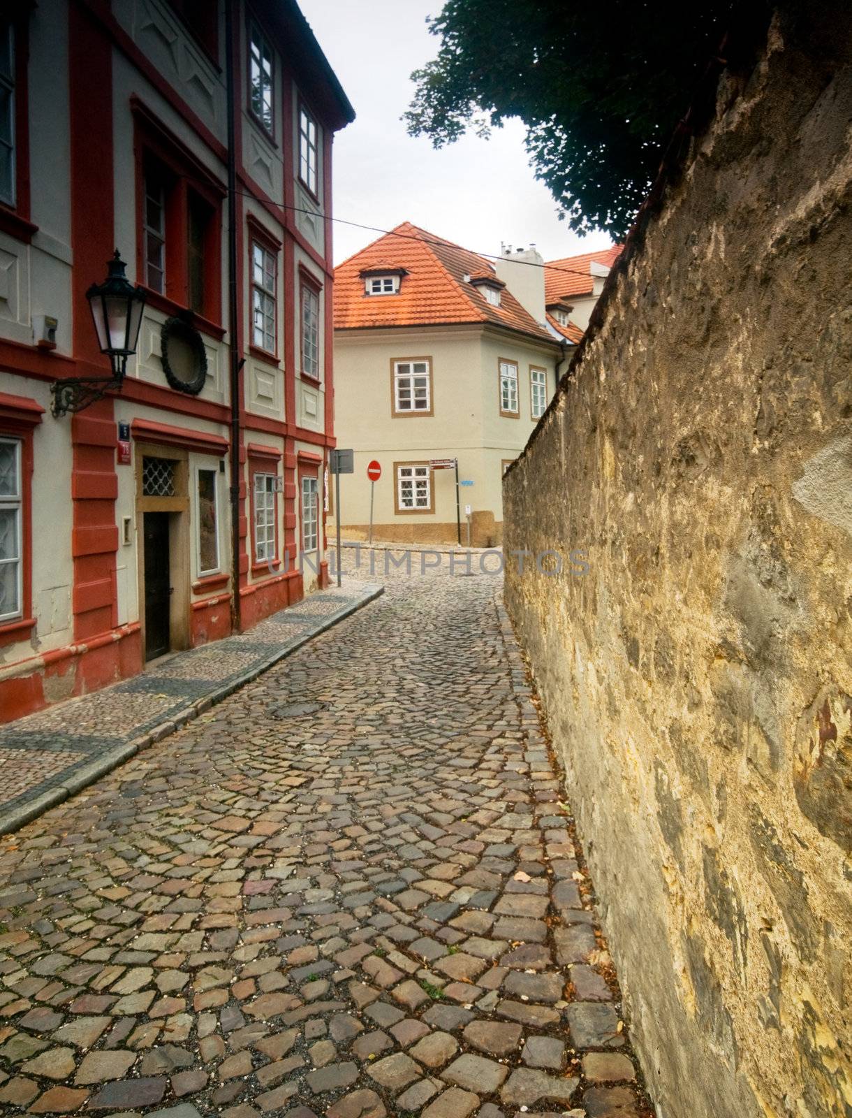 Prague. Old, charming street and buildings