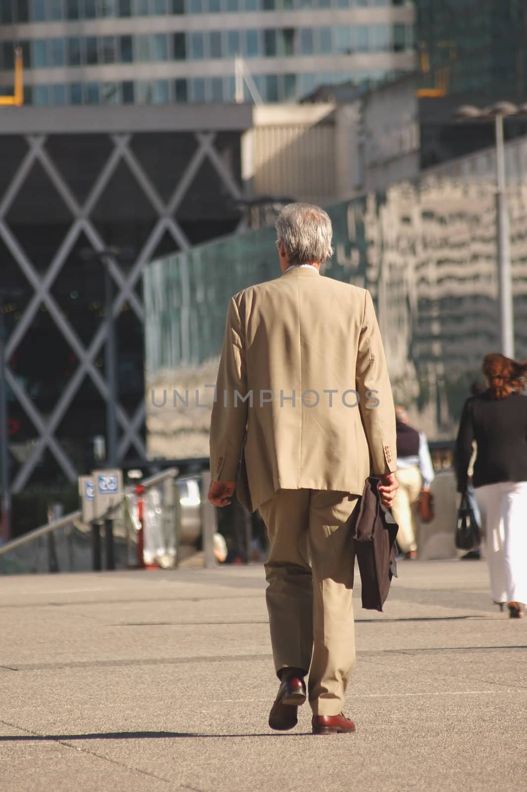 Senior businessman go to work