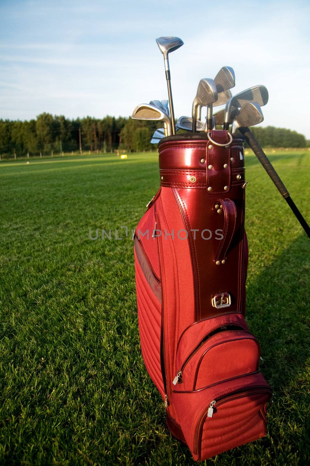 Professional golf gear on the golf field.