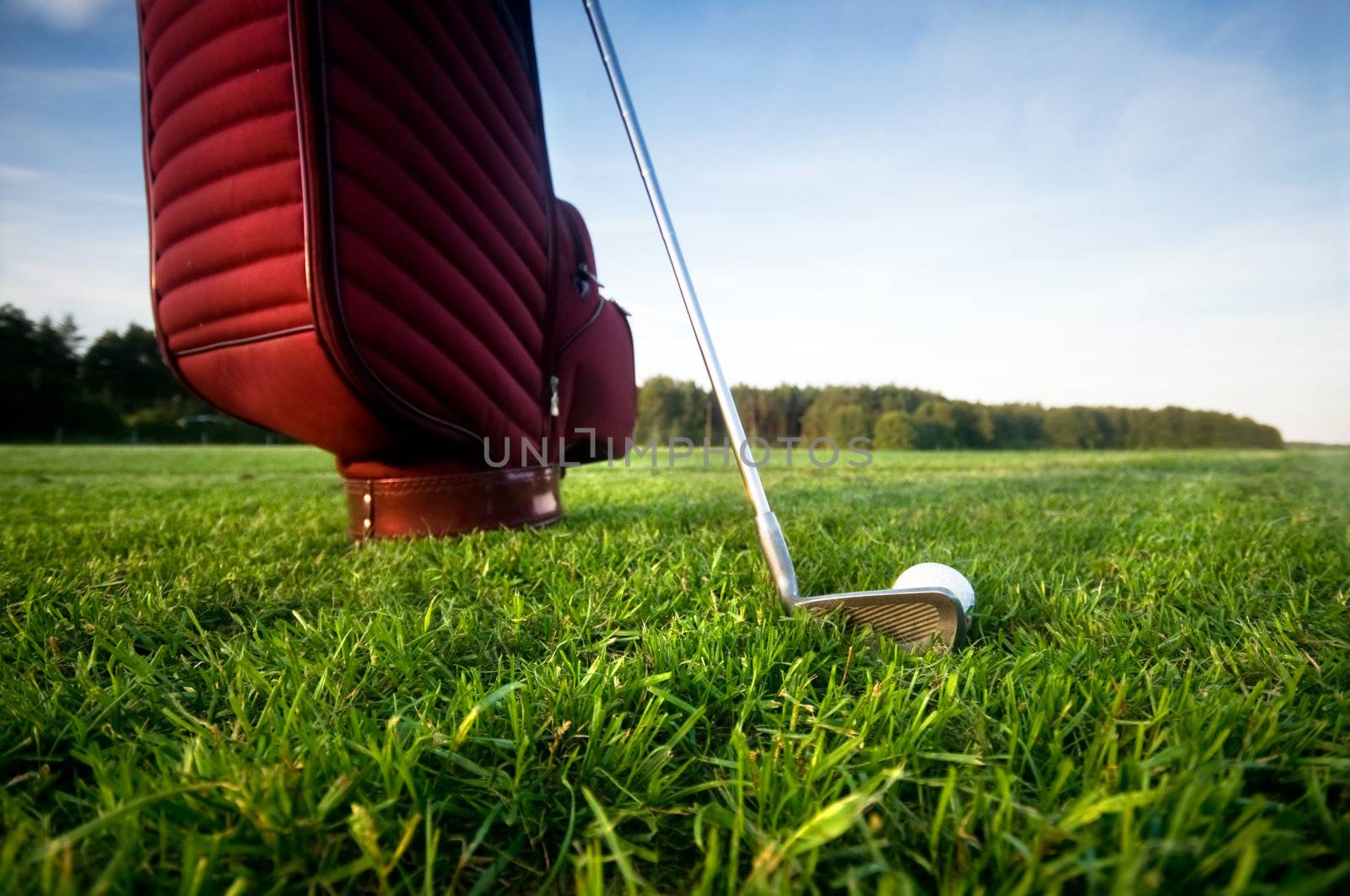 Professional golf gear on the golf field.