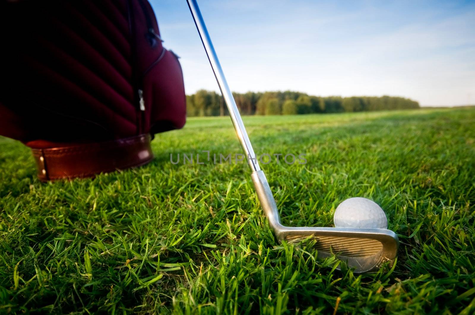 Professional golf gear on the golf field.
