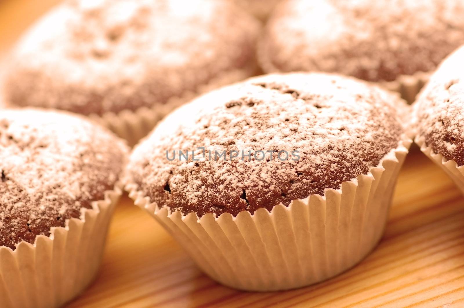 The cakes on kitchen table top