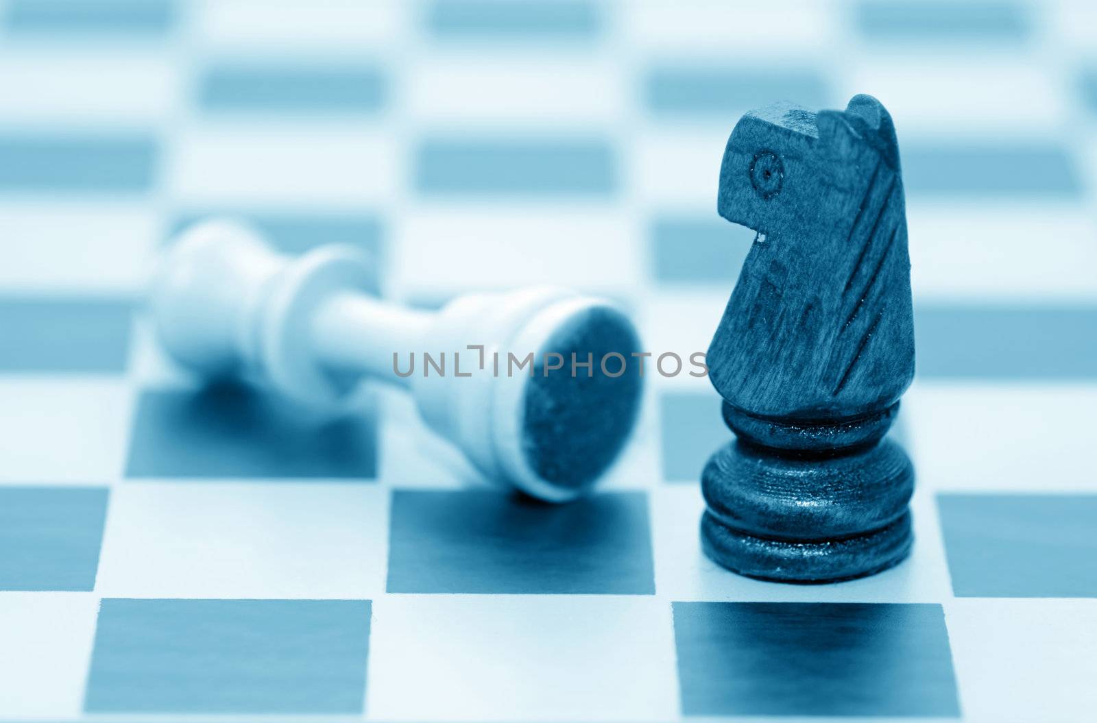 Winner and loser concept. Chess checkers
