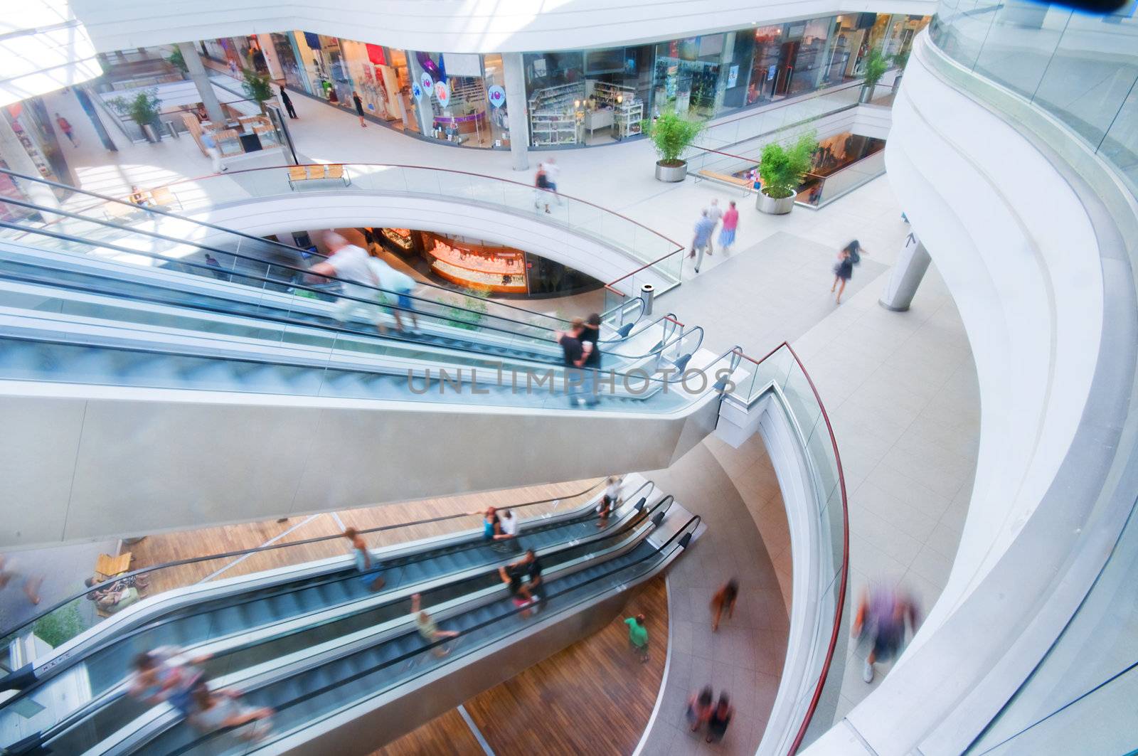 Modern shopping mall. People in rush