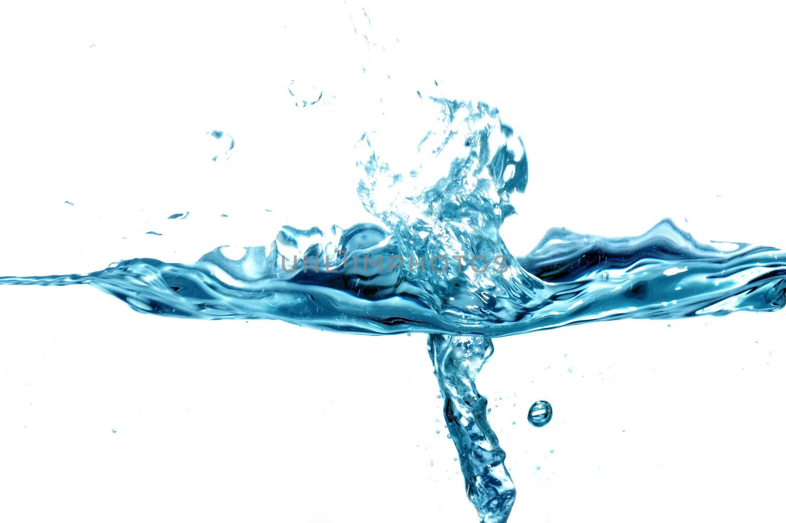 Fresh water splash on white background