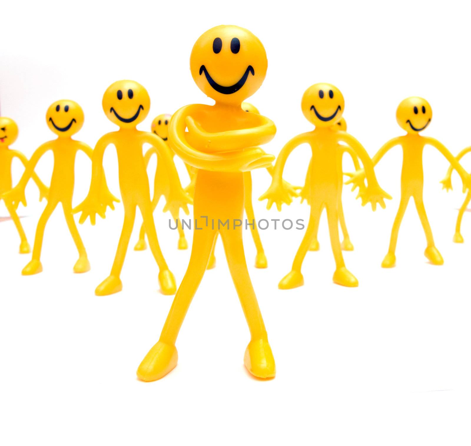 Leadership concept. A confident leader with his people