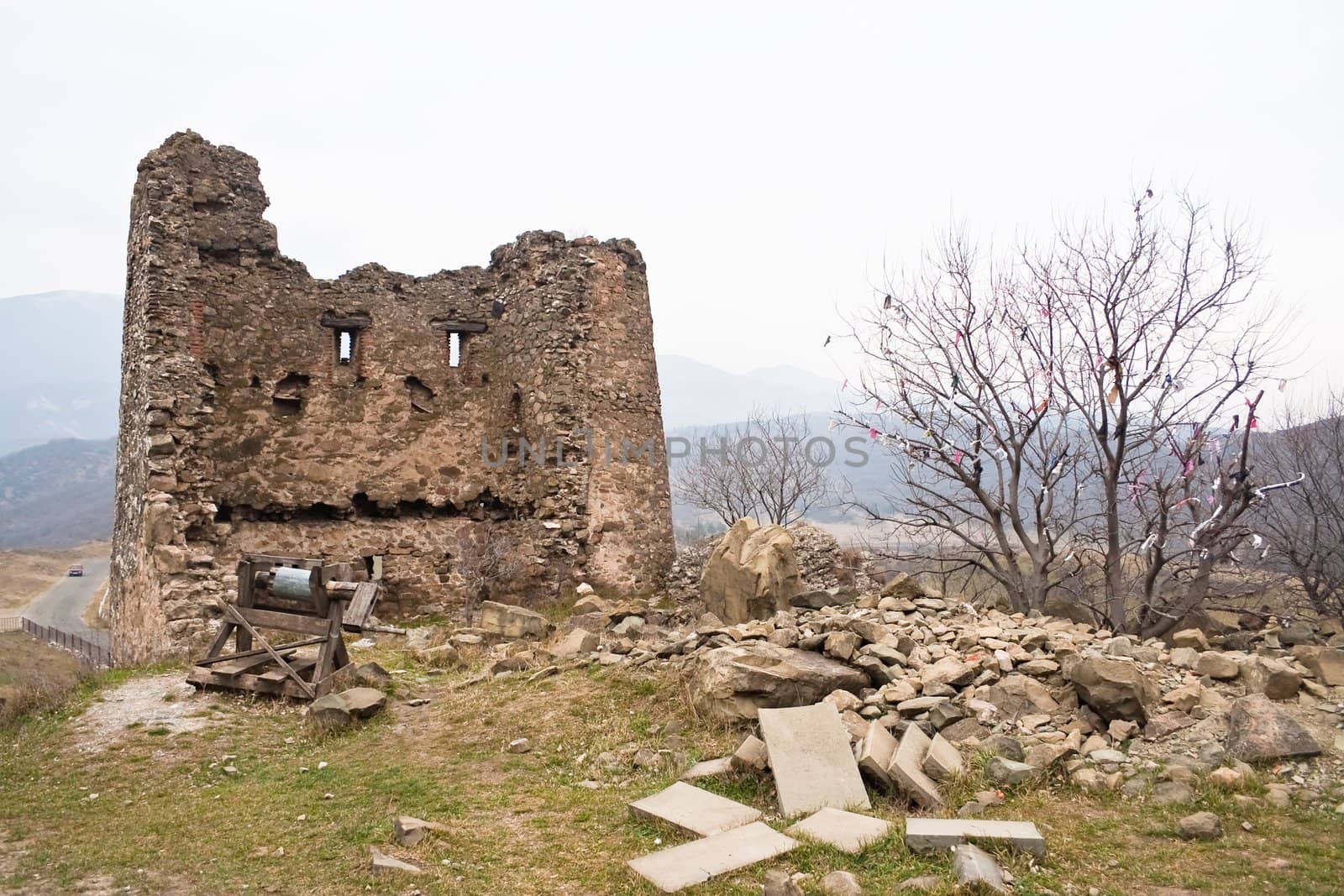 Part of the monastery Jvari. Georgia