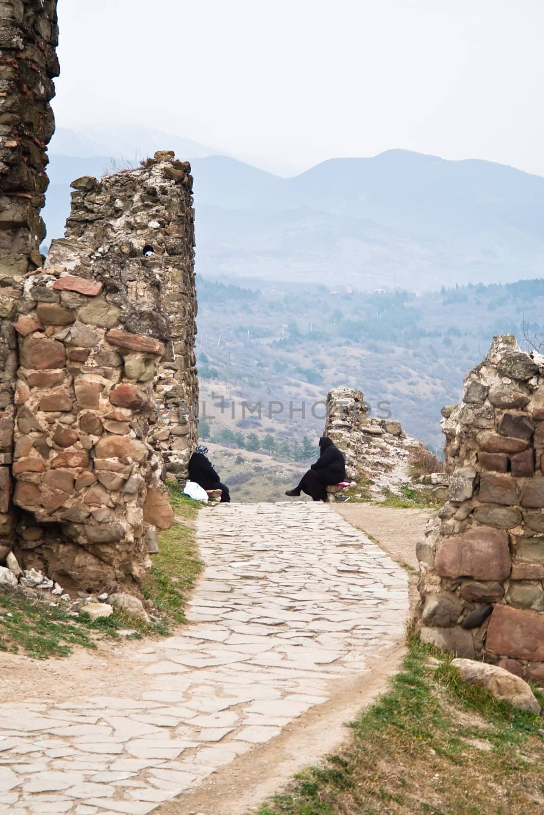 Entrance to the monastery Jvari. Georgia