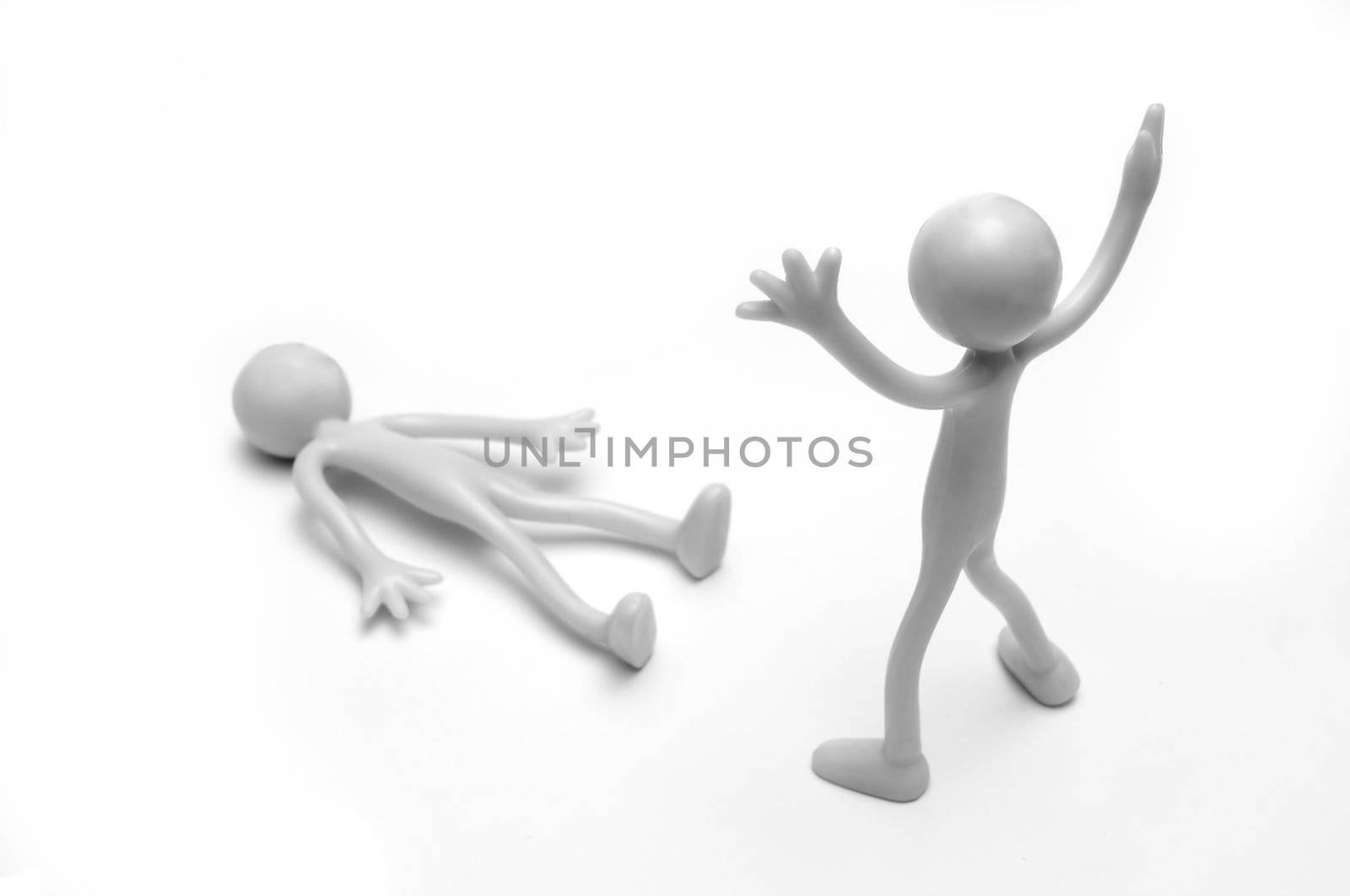 Winner and loser concept. Human figures, conceptual
