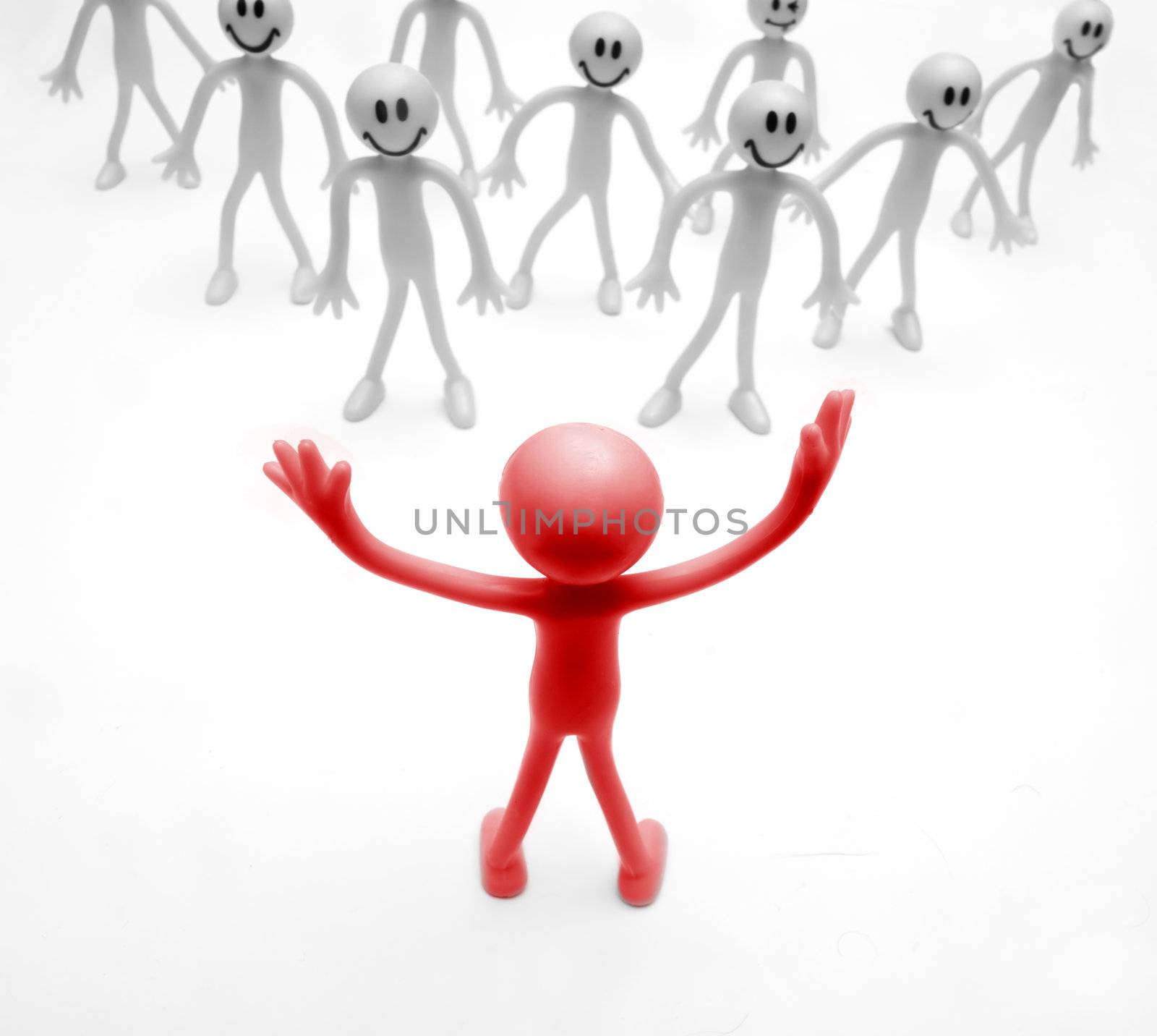 Leadership concept. A leader with his people