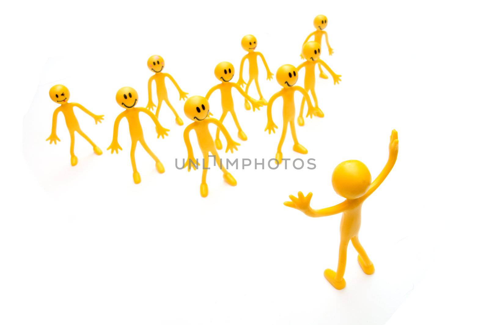 Leadership concept. A leader with his people