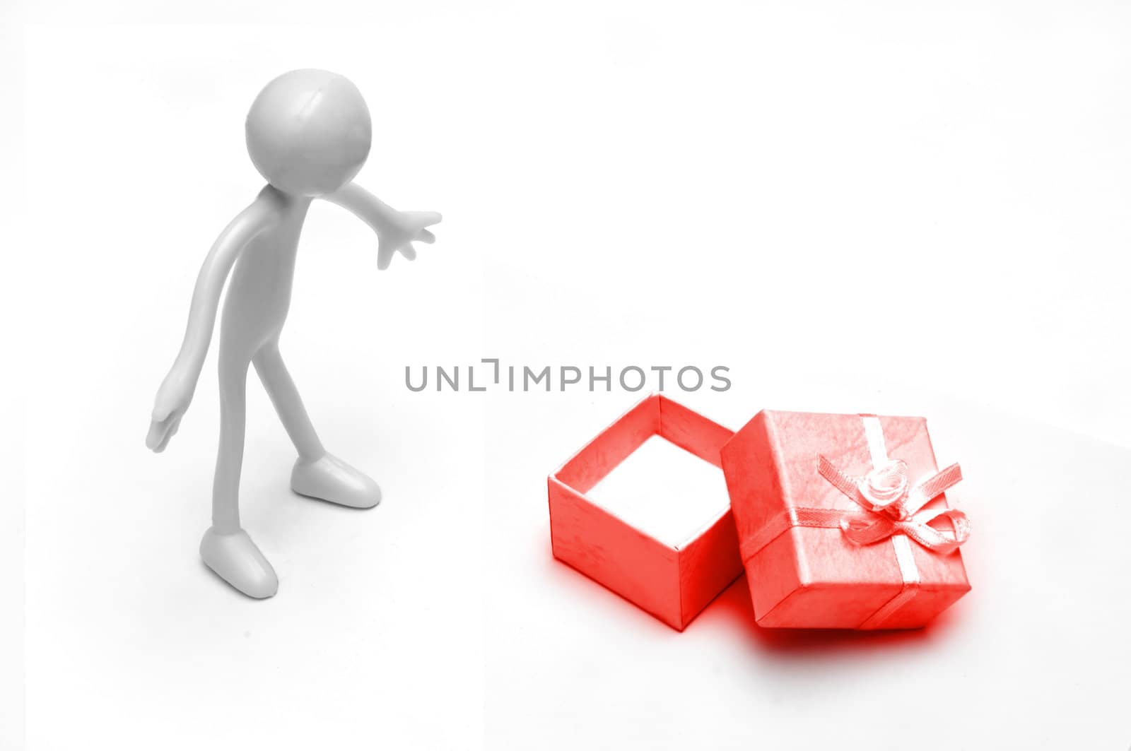 A gift and a human figure. Conceptual