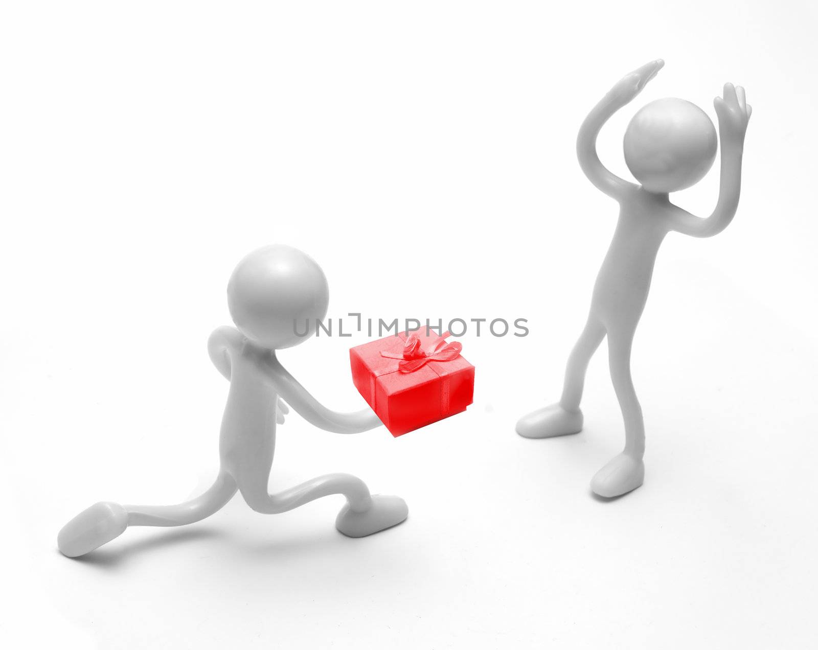 Offering a gift. Concepts of Christmas, proposing or anniversary