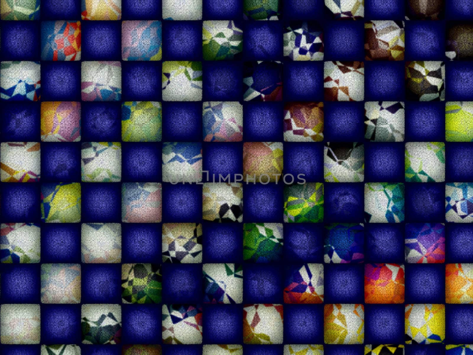 A luxury, blue-cube, chessboard pattern.