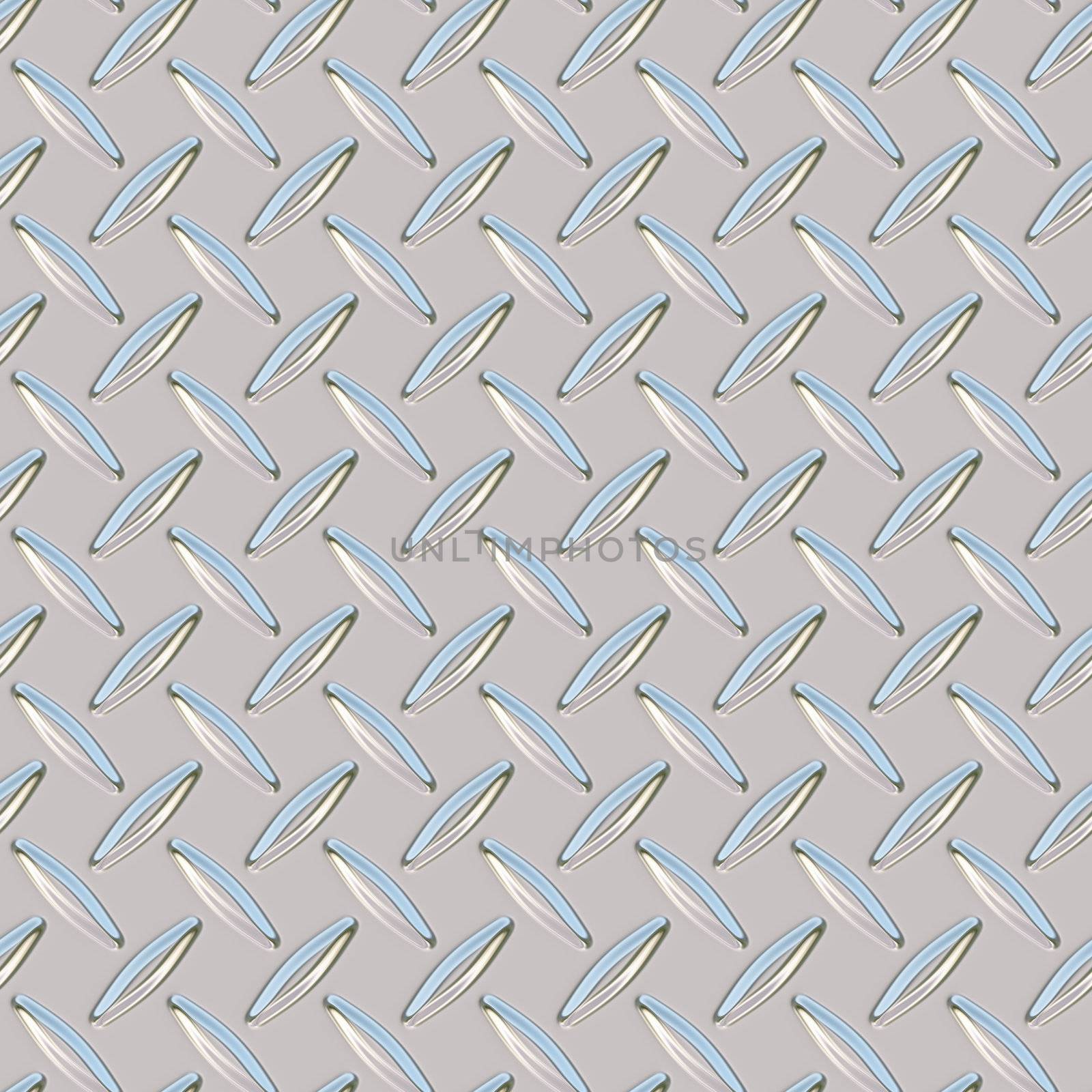 A chrome, diamond plate texture that can be tiled for a high-res background, no matter what the size.  Works great for both print and web design.
