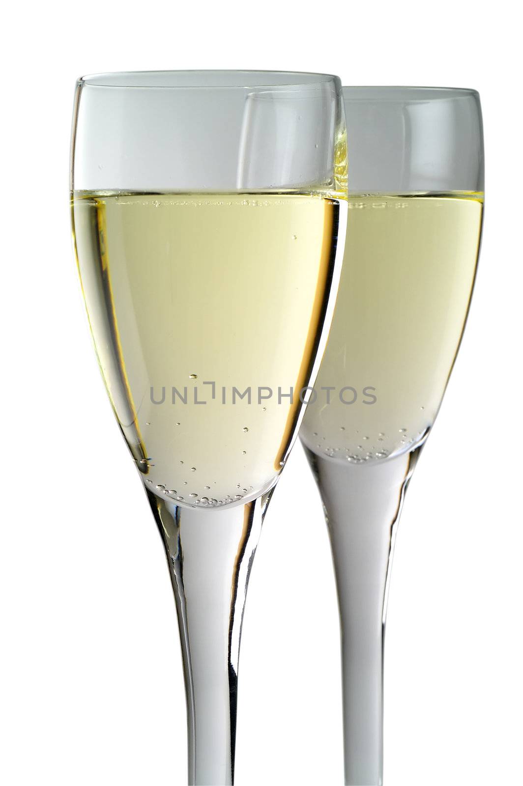 Champagne flutes (2)) with clipping path