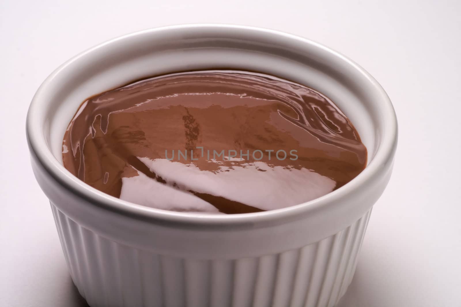 Chocolate cream cup closeup by Laborer