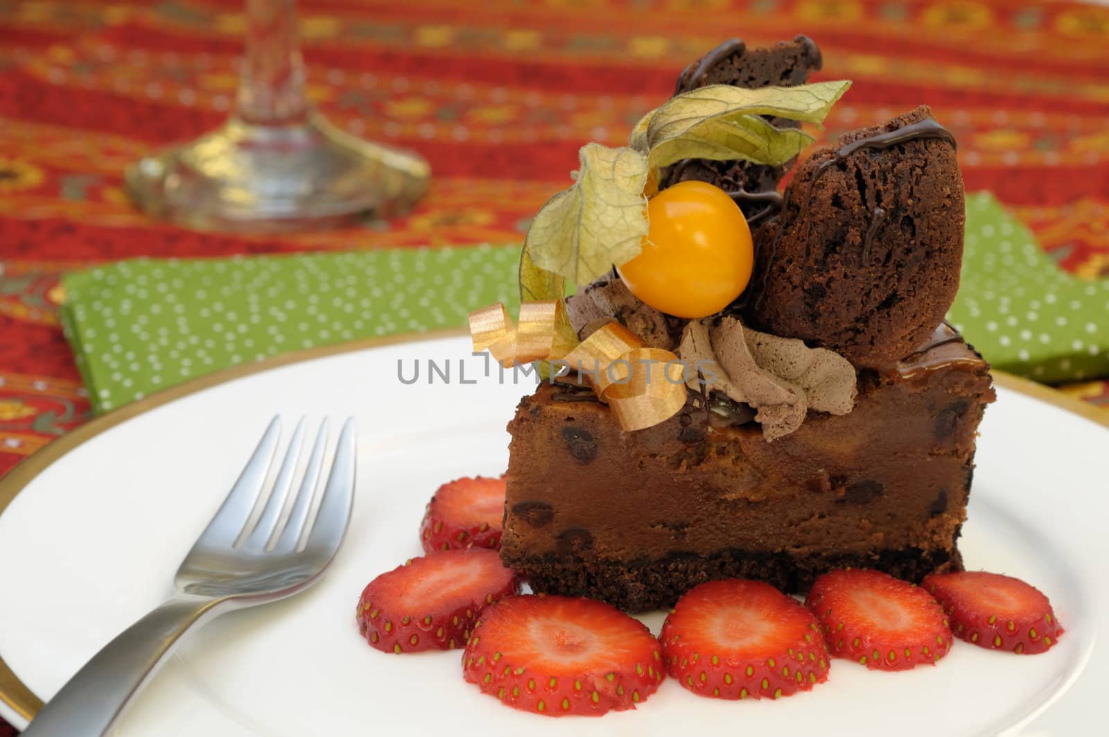 Chocolate cake with fruits by Hbak