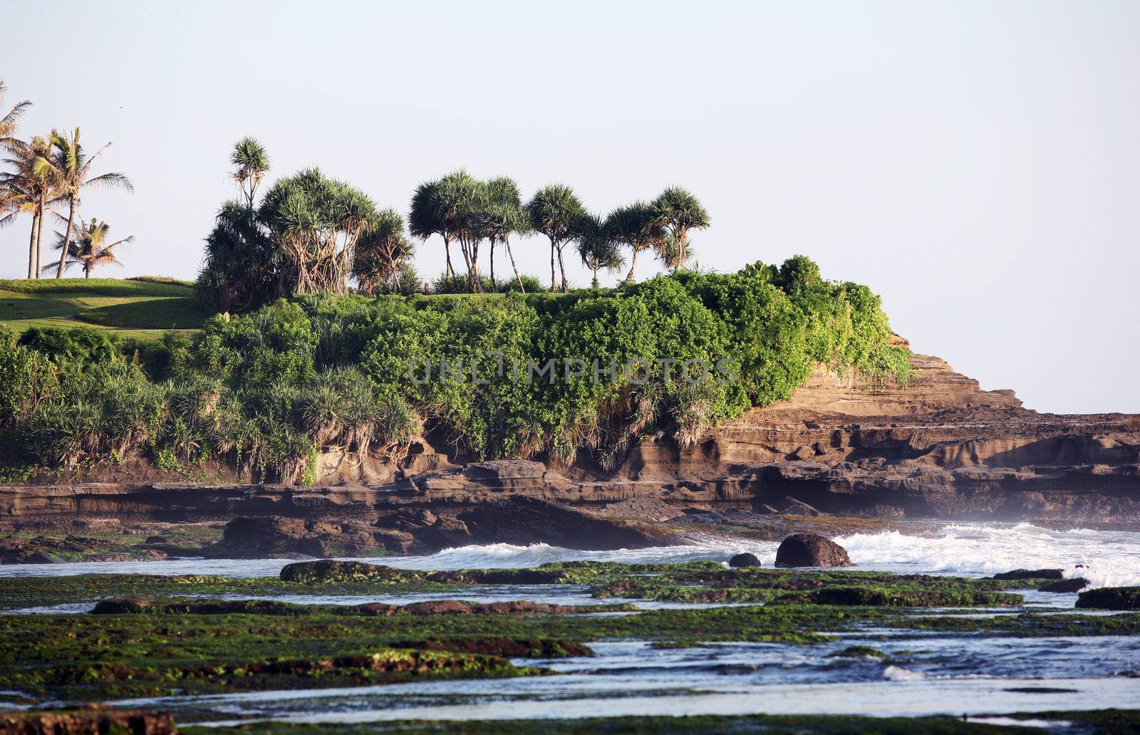 Coastal line Indian ocean in the afternoon