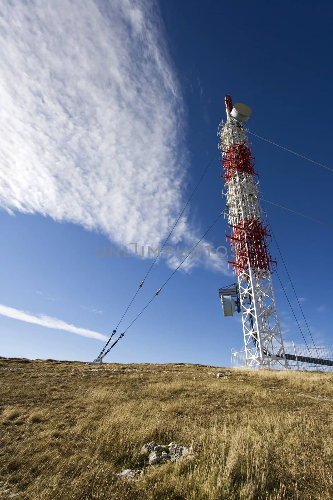 Transmitter tower on a mountain, Nanon - Slovenija.